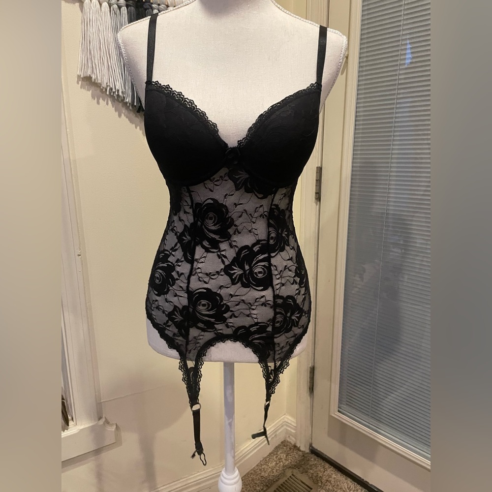 Black sexy lingerie with lace coverup